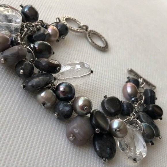 Vintage Silpada Black and Gray Charm Bracelet - Picture 3 of 6
